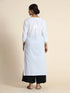 Sharmin in HOK Chikankari Long Kurti for Women in white
